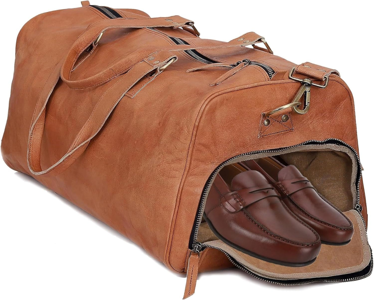 Vintage Brown Elite Travel Duffel Bag