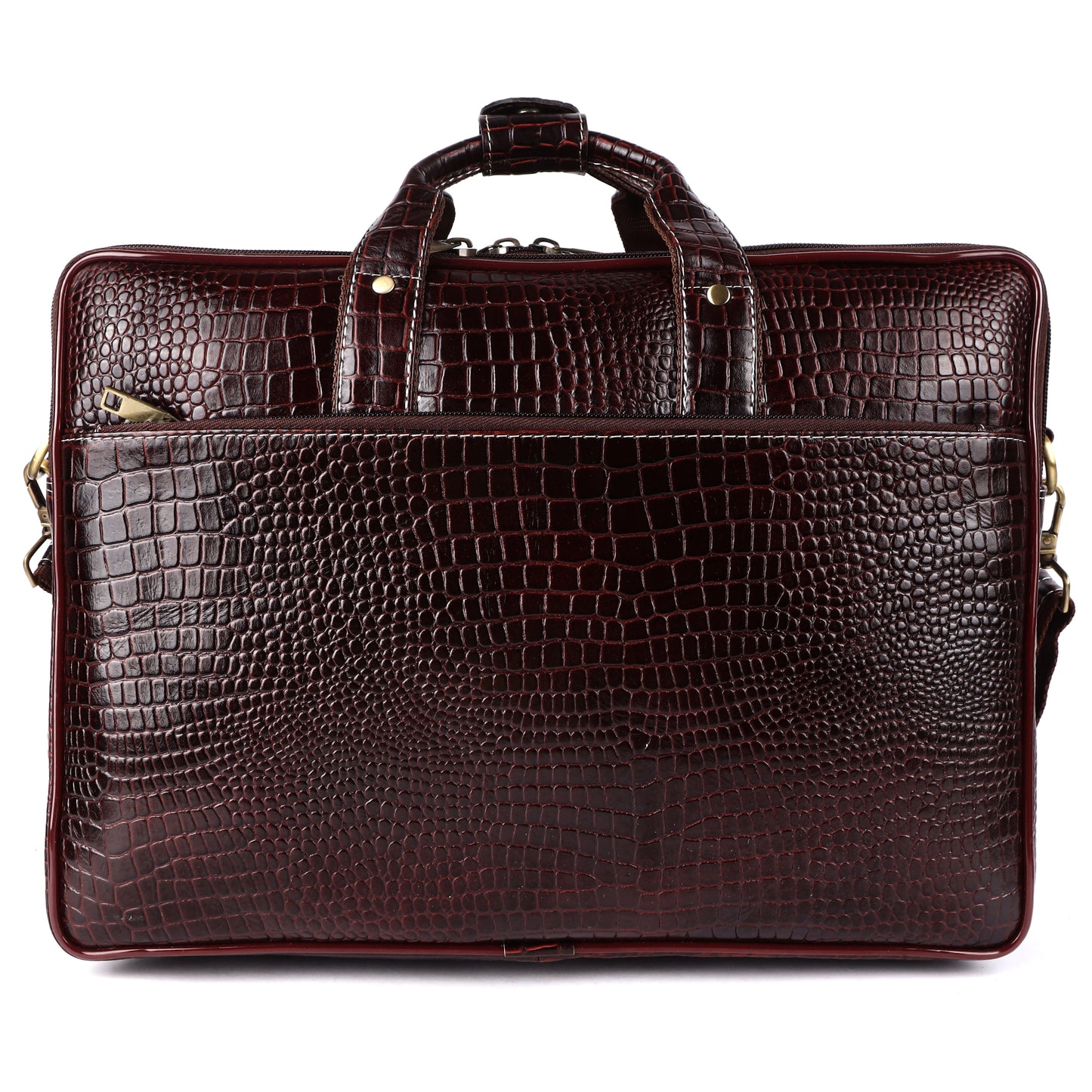 Vintage Brown Leather Briefcase Shoulder Bag