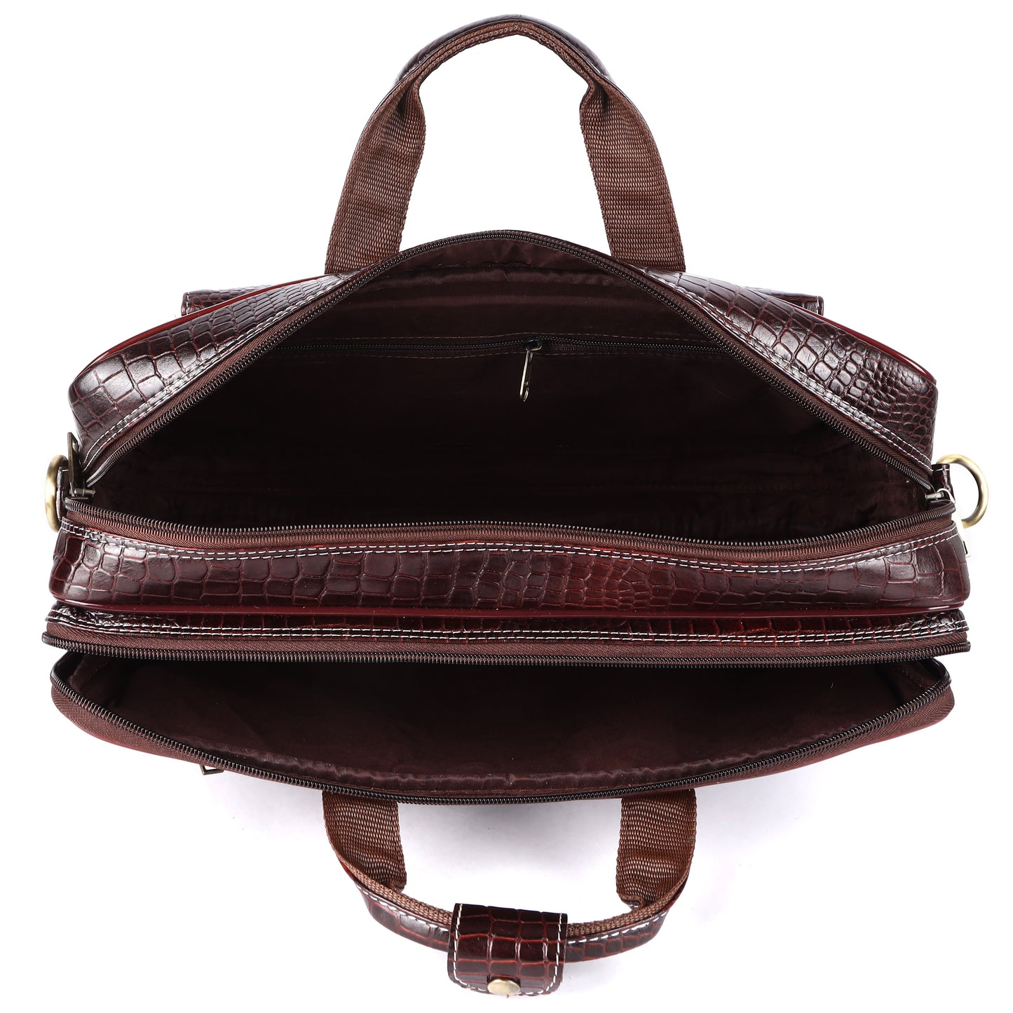 Vintage Brown Leather Briefcase Shoulder Bag