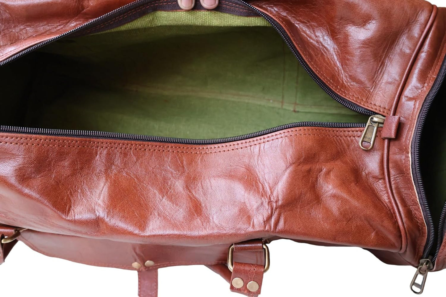 Vintage Handmade Genuine Leather Travel Duffel Bag