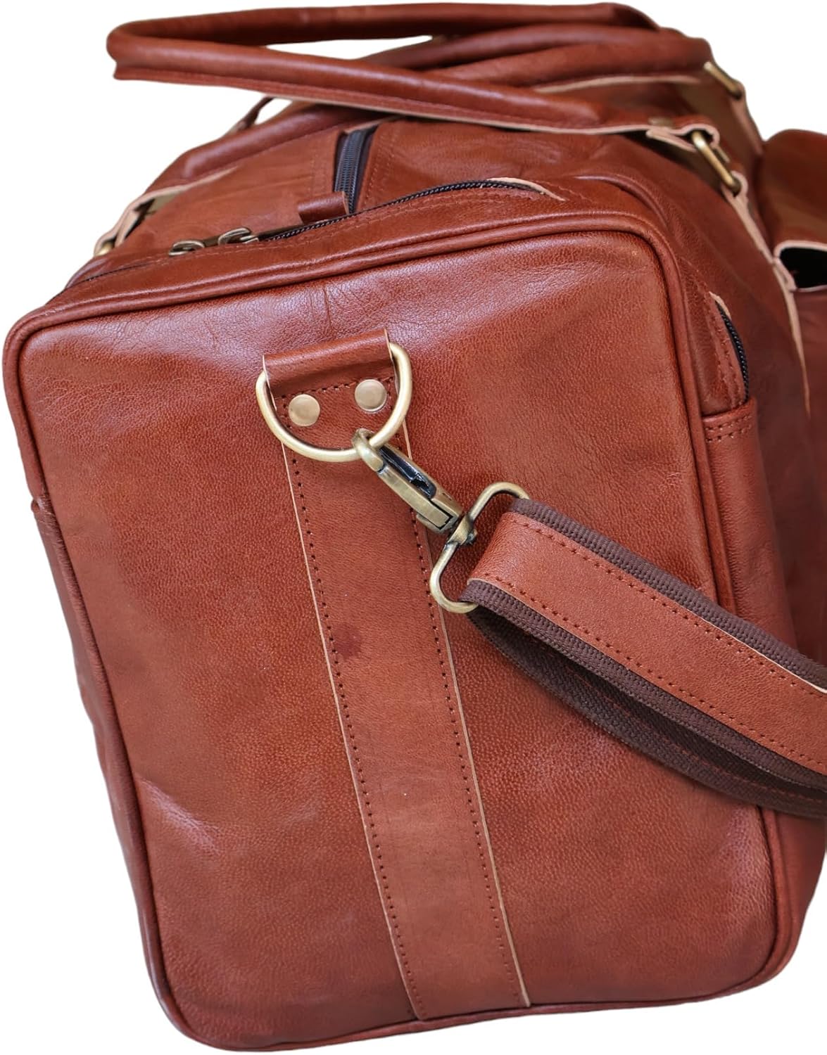 Vintage Handmade Genuine Leather Travel Duffel Bag
