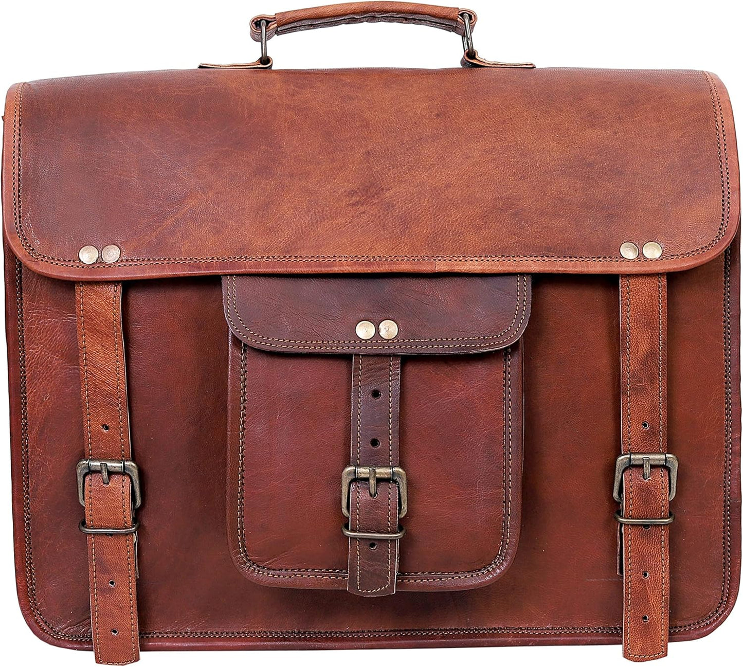 Vintage Leather Laptop Messenger & Crossbody Bag