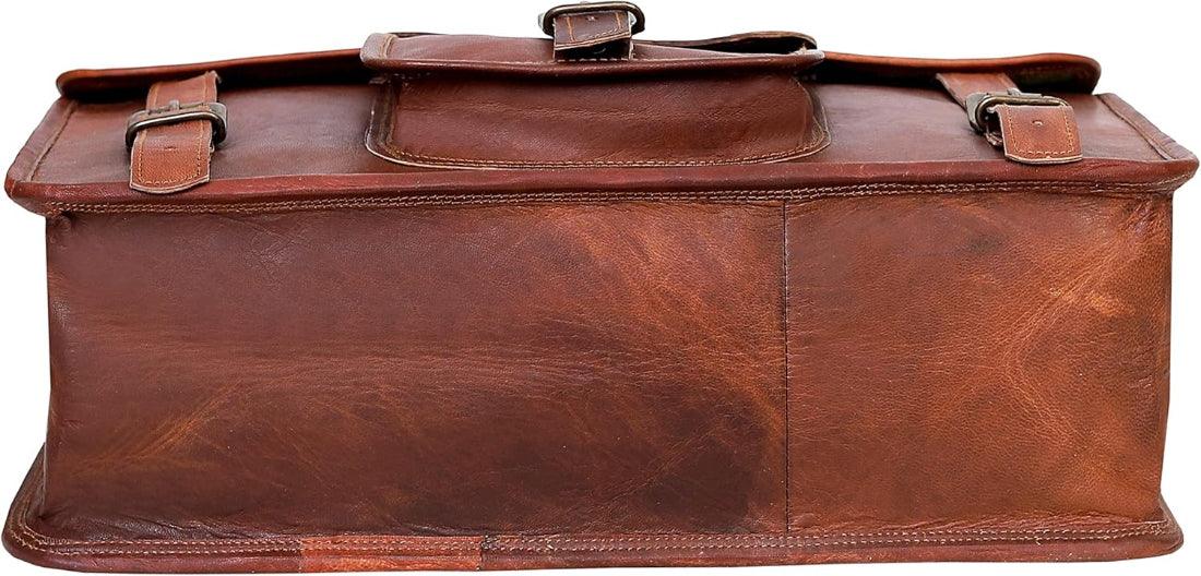 Vintage Leather Laptop Messenger & Crossbody Bag