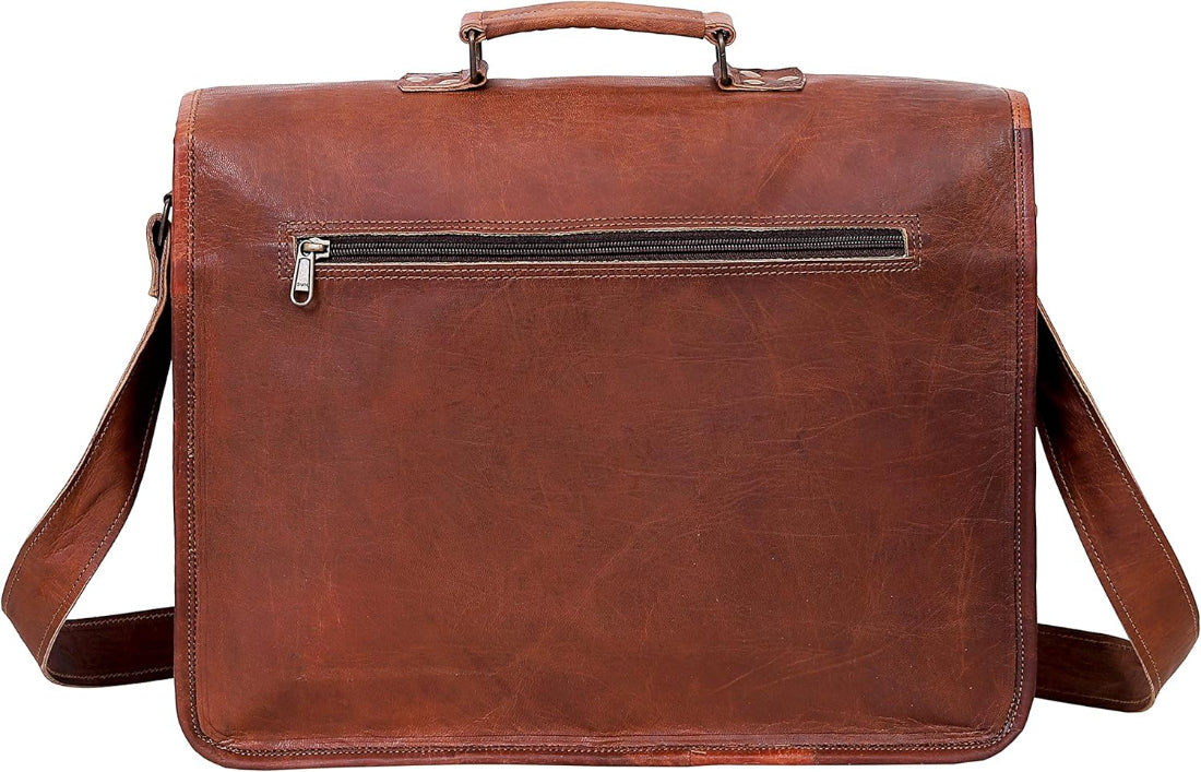 Vintage Leather Laptop Messenger & Crossbody Bag