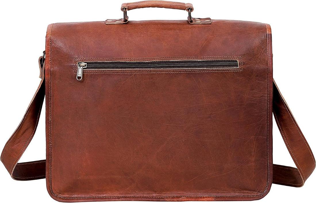 Vintage Leather Laptop Messenger & Crossbody Bag