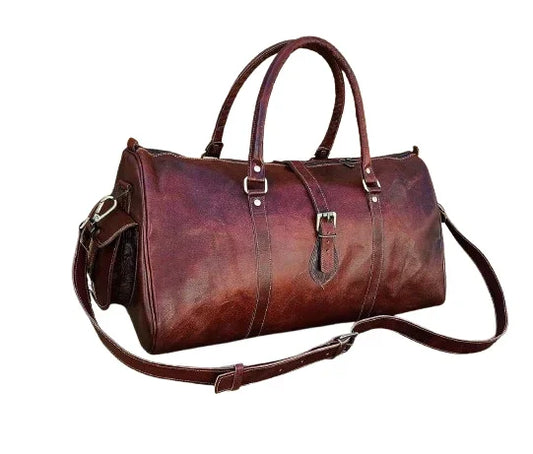 Vintage Leather Travel Duffle Bags for Men