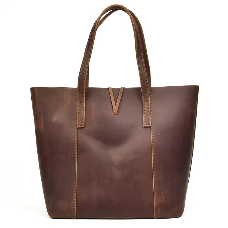 Women's Large Vintage Leather Tote Bag