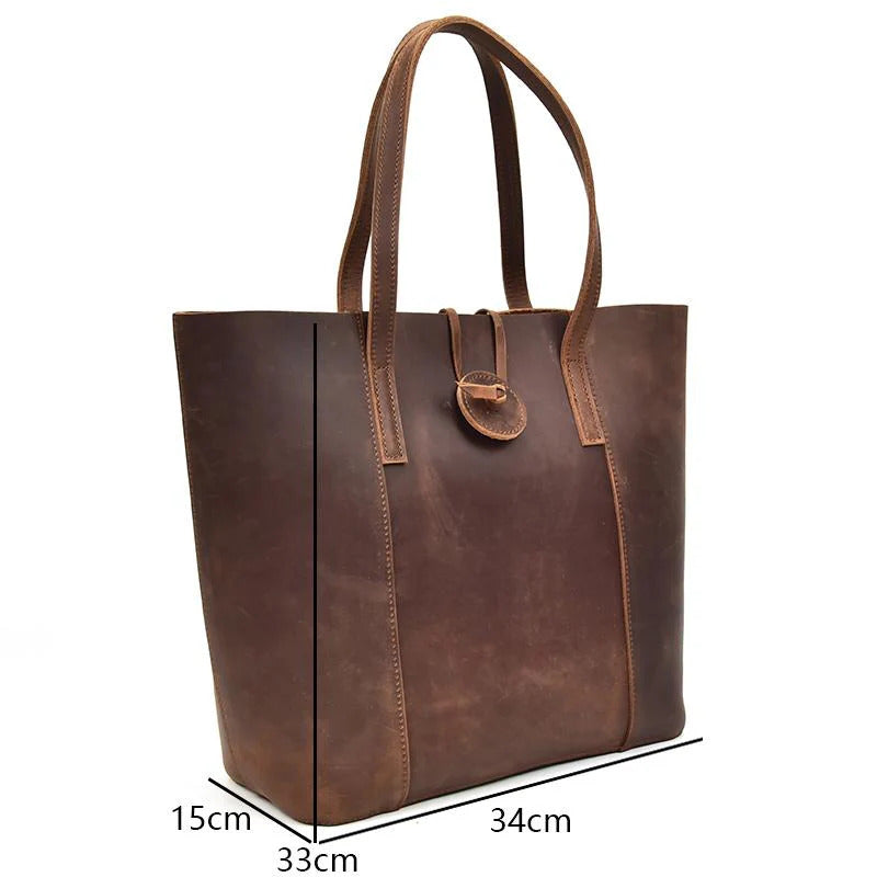 Women's Large Vintage Leather Tote Bag