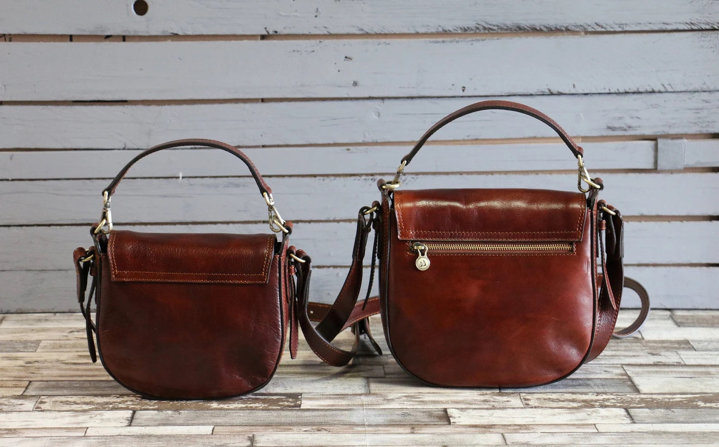 Women's Handmade Elegant Leather Handbag with Sling Strap