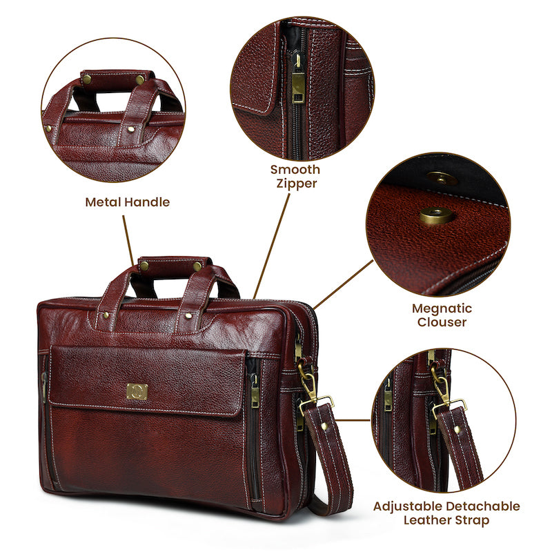 Zenith Leather Laptop Messenger Bag