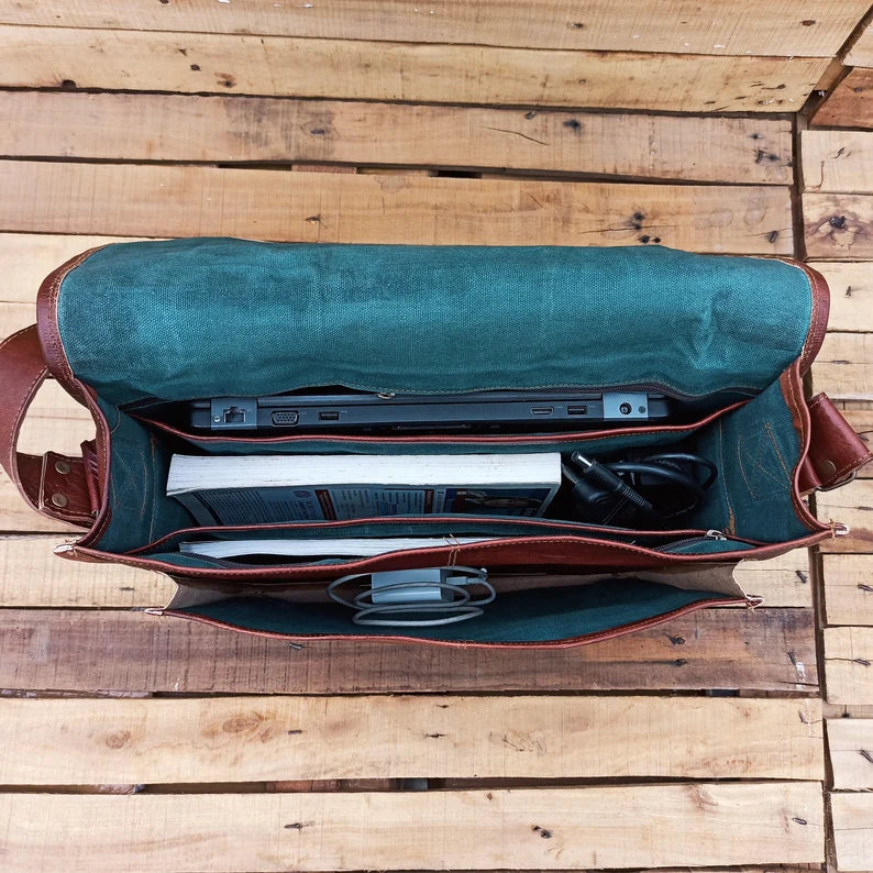 Handmade Leather Messenger Bag & Briefcase Laptop & Office Bag for Men & Women