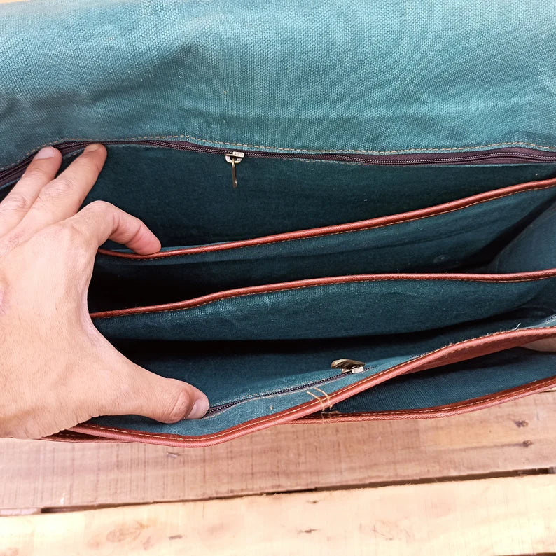 Handmade Leather Messenger Bag & Briefcase Laptop & Office Bag for Men & Women
