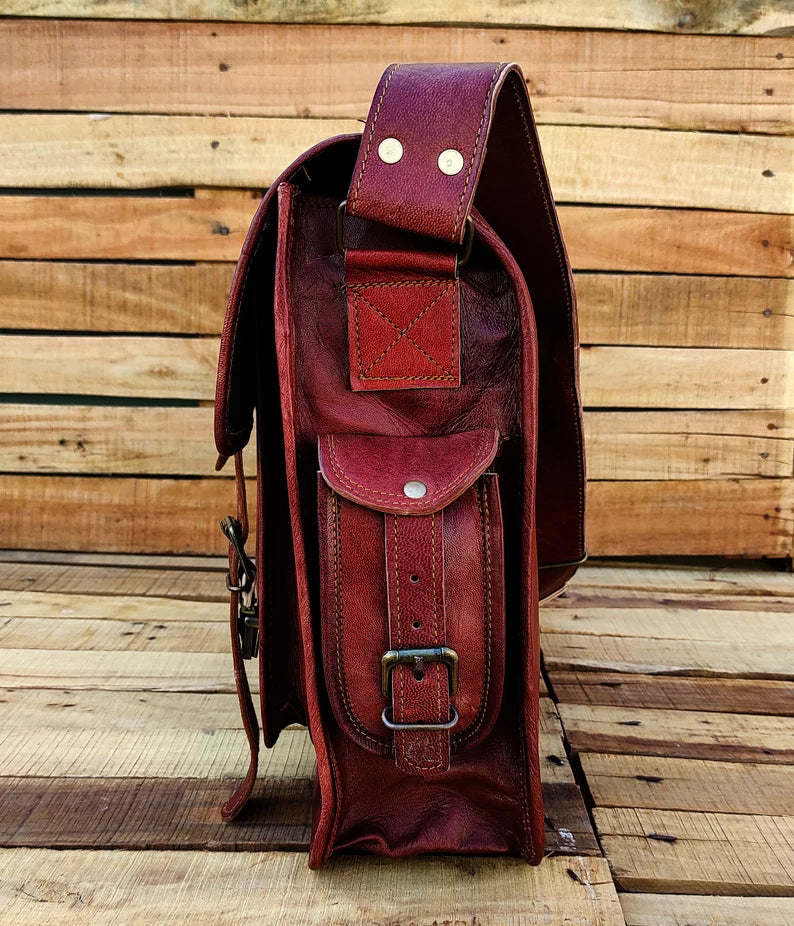 Handmade Leather Messenger Bag & Briefcase Laptop & Office Bag for Men & Women