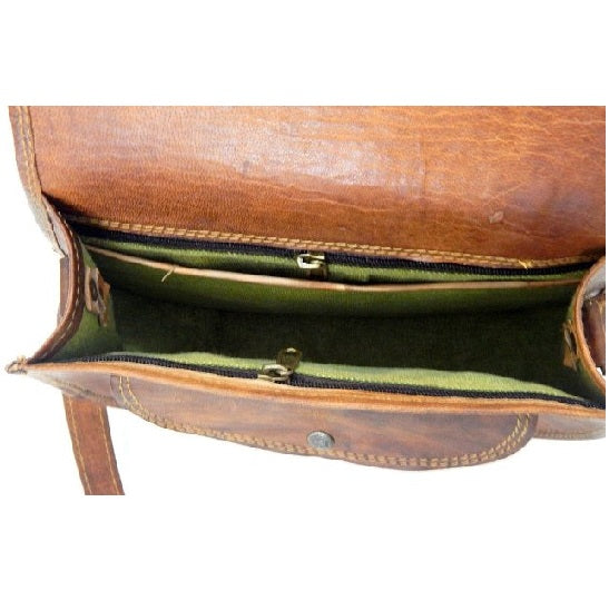 Classic Leather Messenger Briefcase Bag