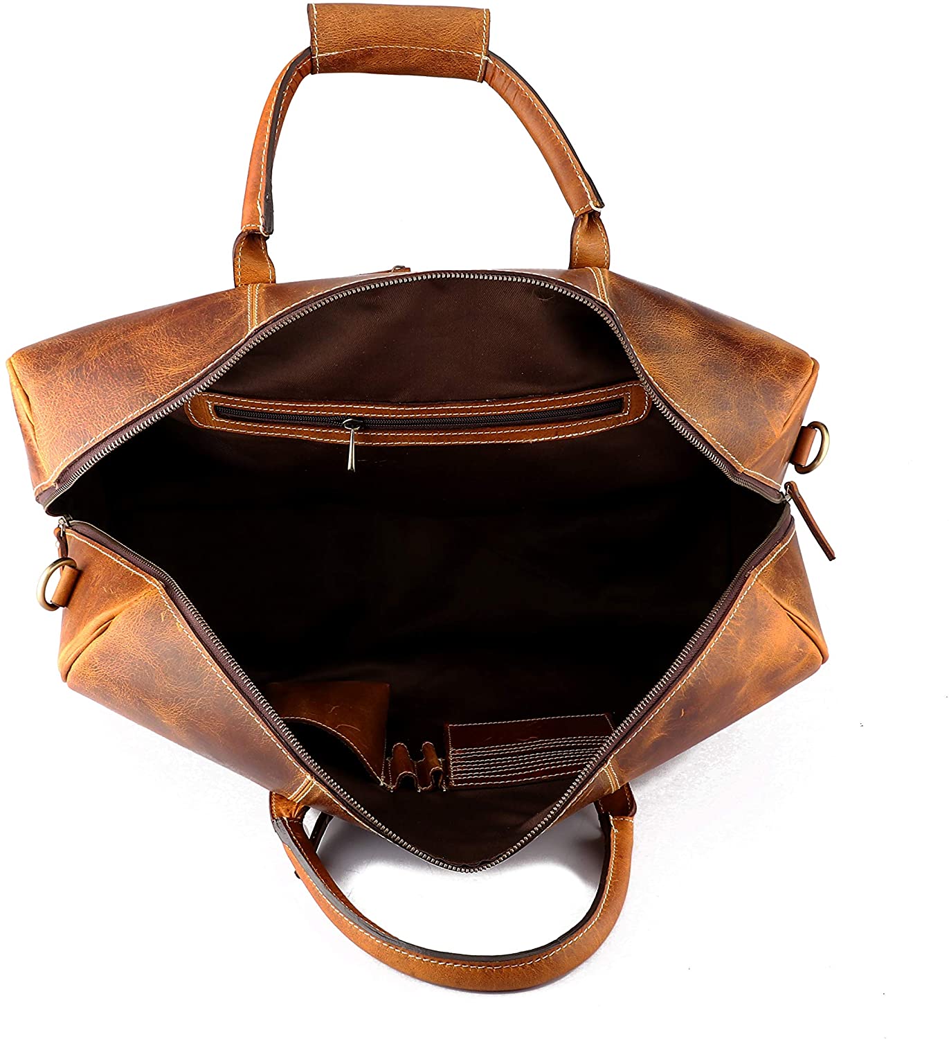 Full Grain Leather Weekender Overnight Duffle Bag