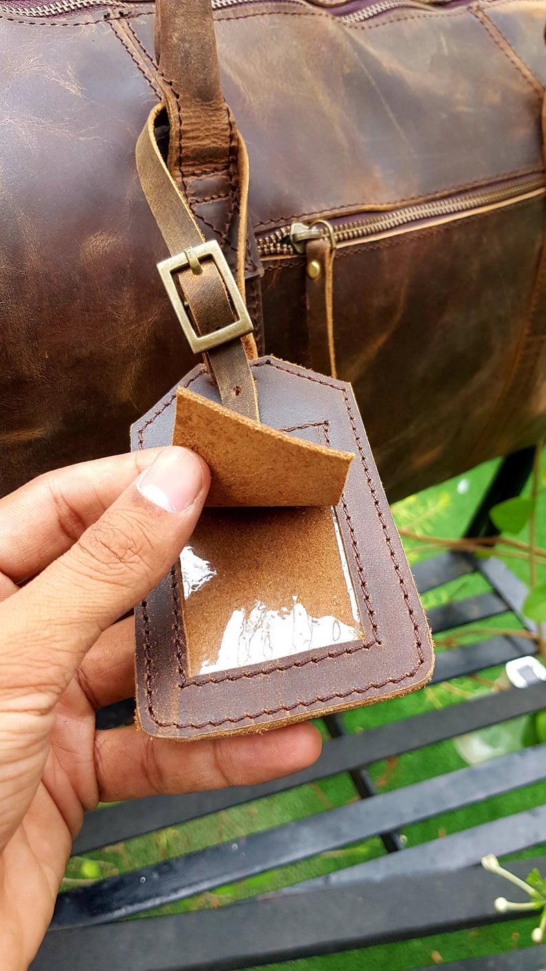 Full Grain Personalized Leather Weekender Luggage Duffle Bag