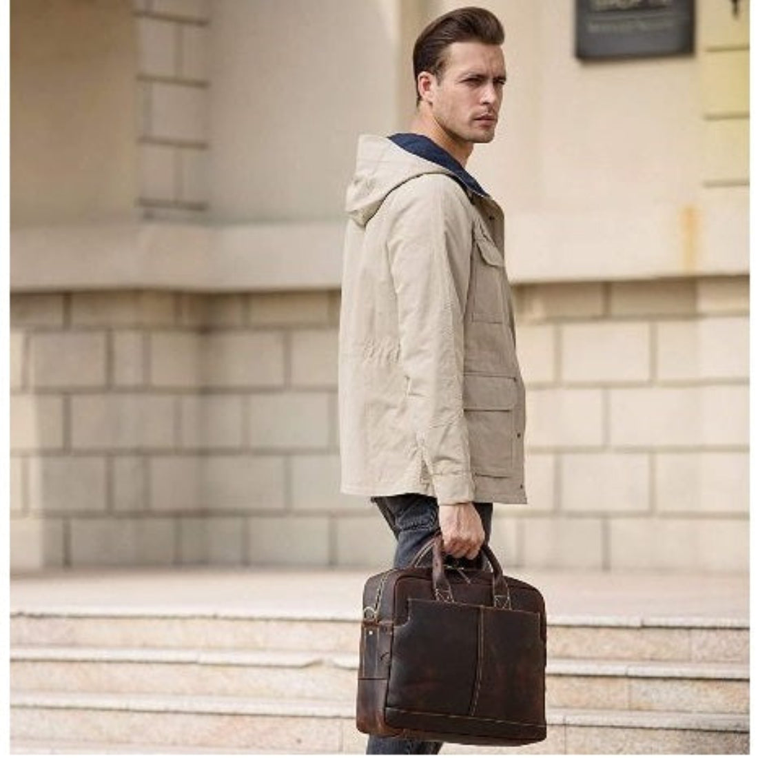Genuine Leather Full Grain Briefcase Bag