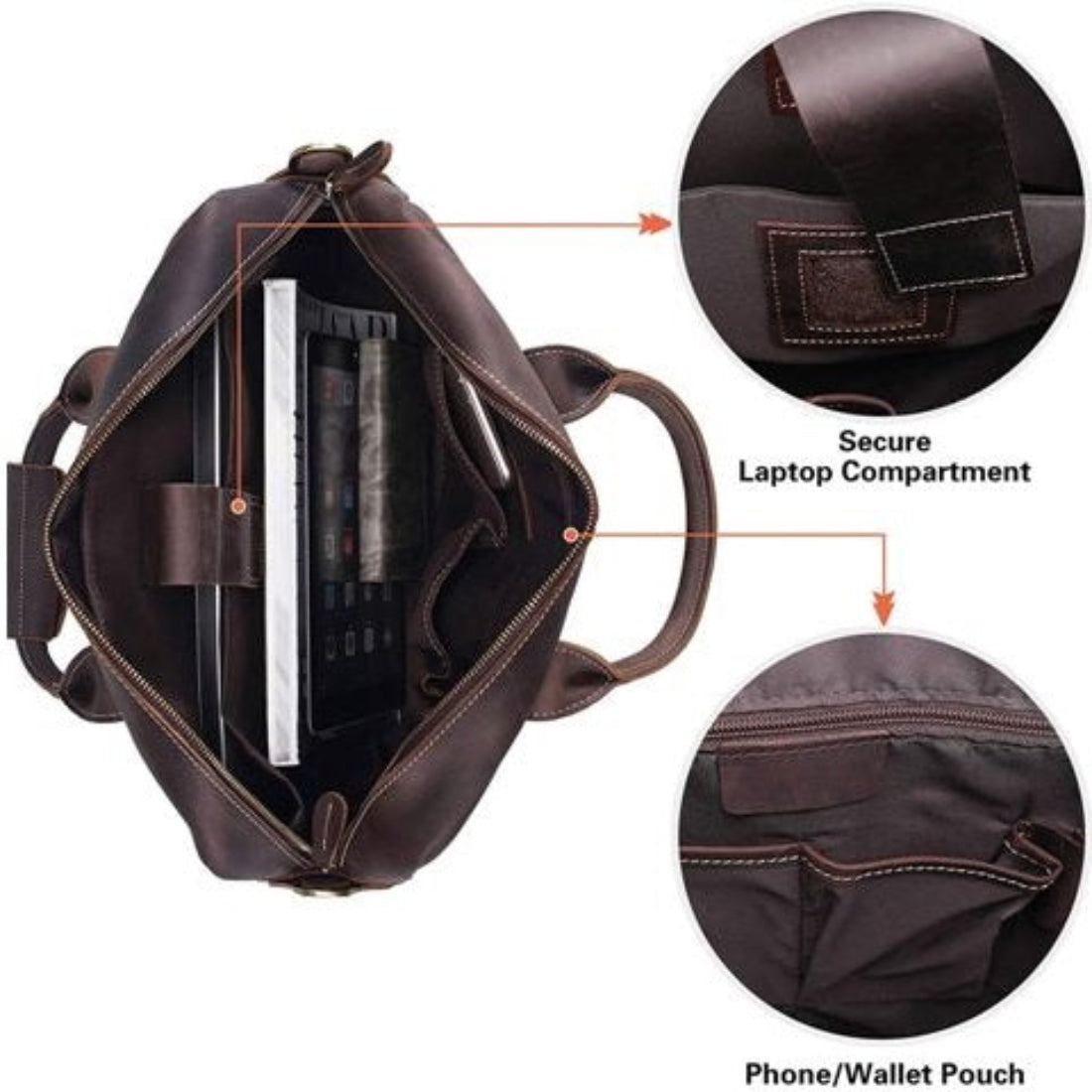 Genuine Leather Full Grain Briefcase Bag
