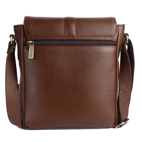 Genuine Leather Laptop Messenger Flap Bag