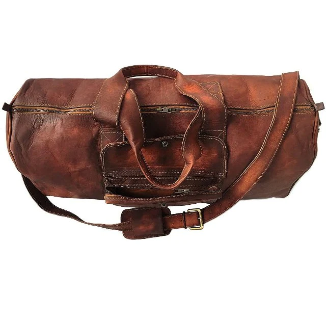 Genuine Leather Large Luggage Duffle Bag