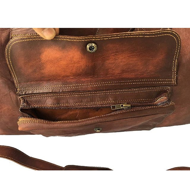 Genuine Leather Large Luggage Duffle Bag