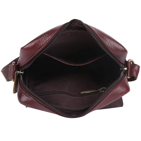 Genuine Leather Mini Messenger Sling Bag