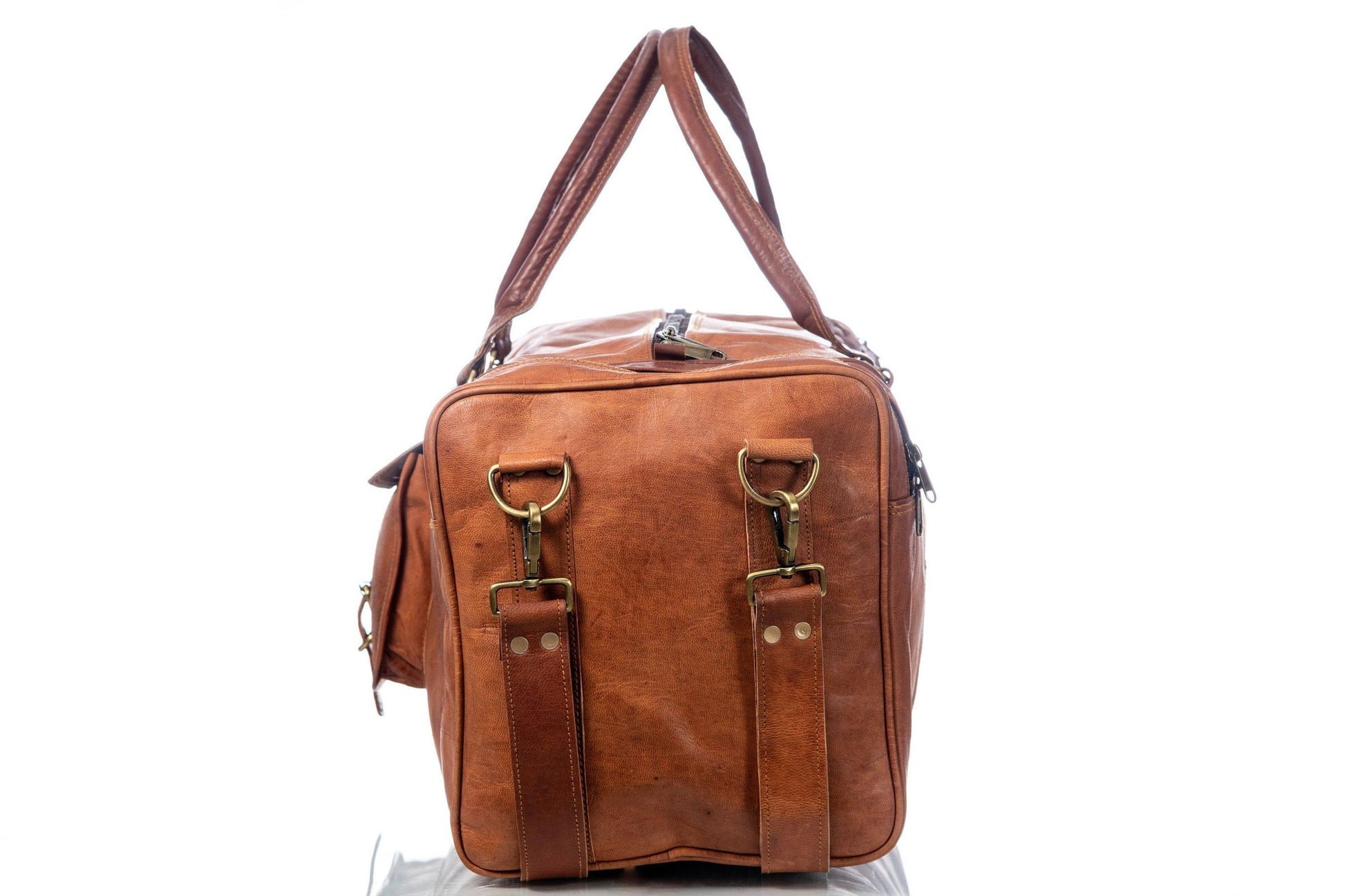 Genuine Leather Overnight Weekender Luggage Duffle Bag