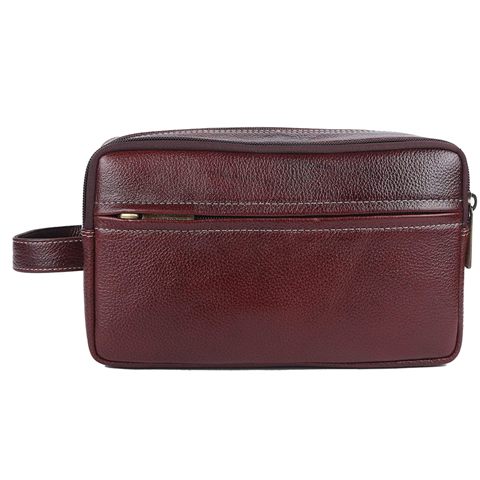 Genuine Leather Toiletry Bag Brown