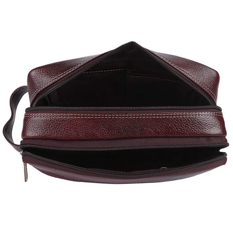 Genuine Leather Toiletry Bag Brown