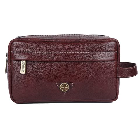 Genuine Leather Toiletry Bag Brown