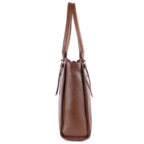 Genuine Leather Women's Brown Laptop Messenger Bag