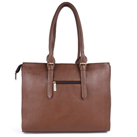 Genuine Leather Women's Brown Laptop Messenger Bag