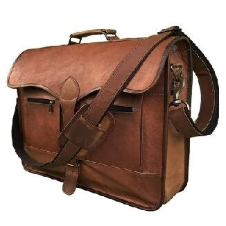 Genuine Vintage Leather Messenger Bag For Office