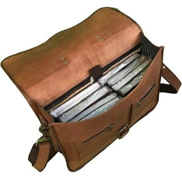 Genuine Vintage Leather Messenger Bag For Office