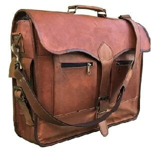 Genuine Vintage Leather Messenger Bag For Office