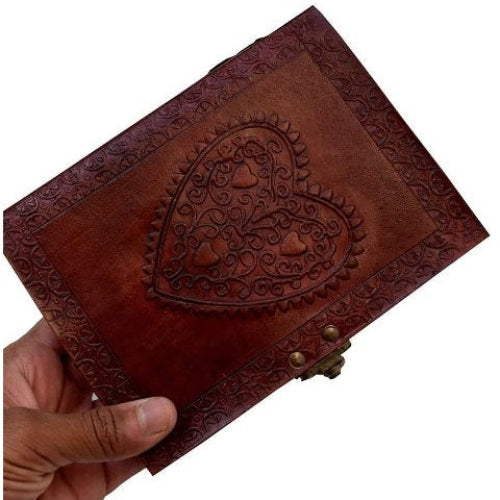 Handmade Leather Celtic Heart Design Notebook