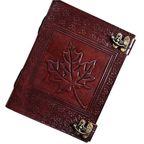Handmade Leather Leaf Journal Notebook