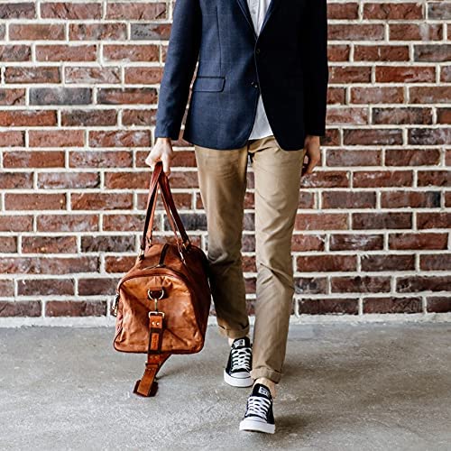 Handmade Leather Travel Duffle Bag Vintage Brown