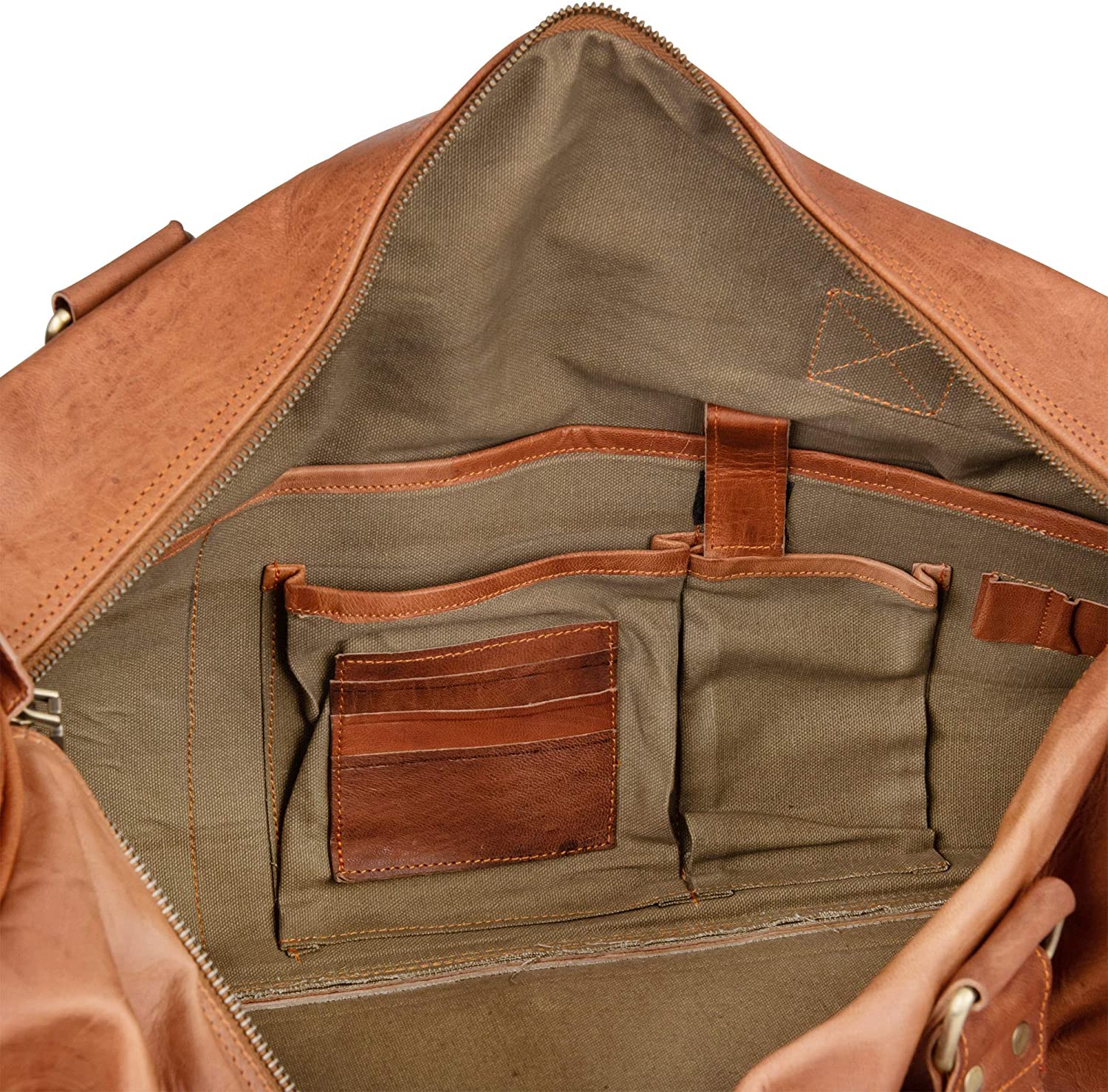 Handmade Leather Travel Duffle Bag Vintage Brown
