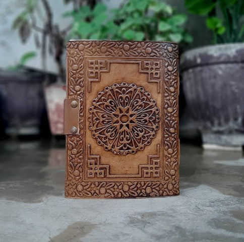 Handmade Leather Wolf Embossed Journal