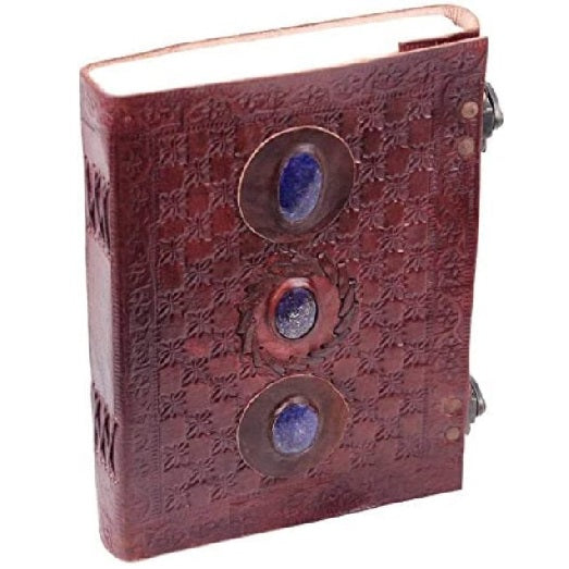 Handmade Vintage Brown Diary Three Stone Blue