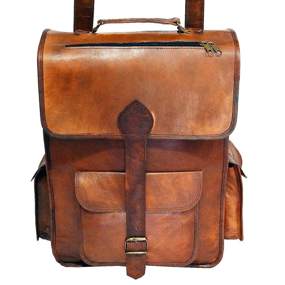 Leather Backpack Men Women