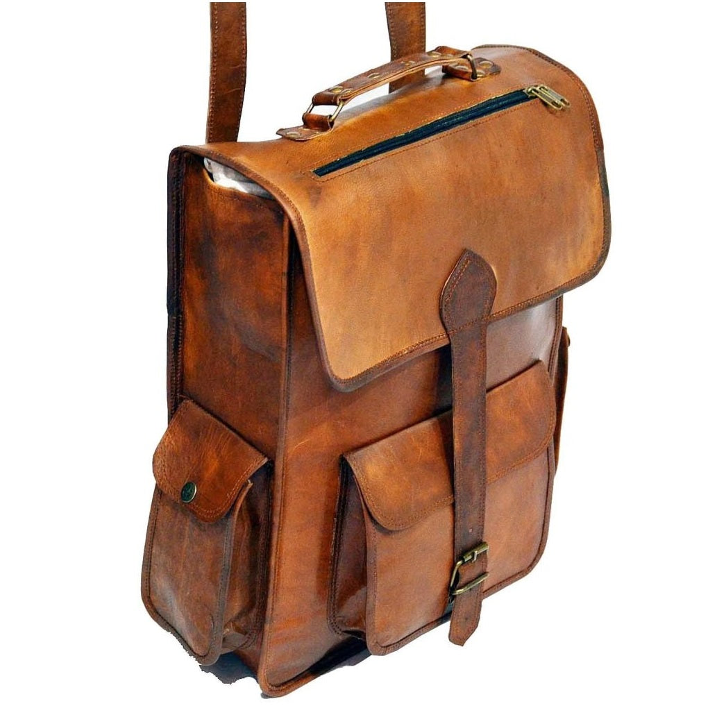Leather Backpack Men Women