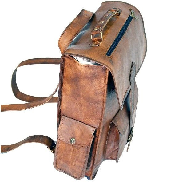 Leather Backpack Men Women