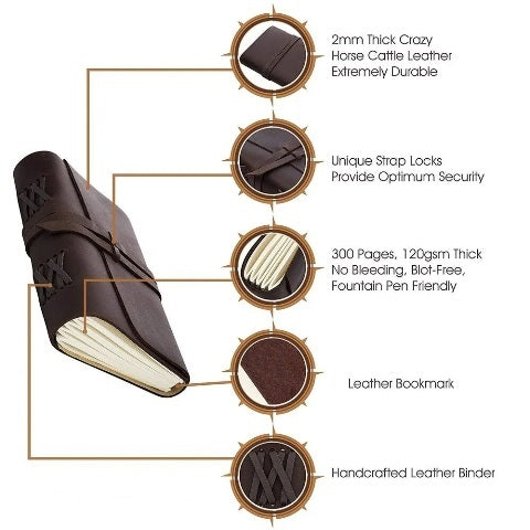 Leather  Bound Journal Notebook for Men Women