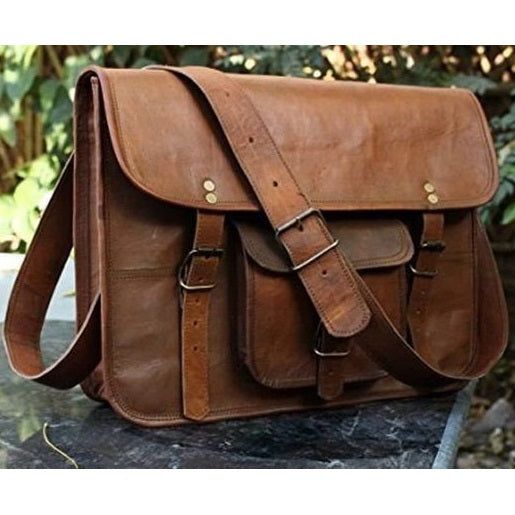 Leather Briefcase Messenger Satchel Bag