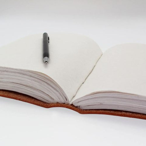 Leather Double Moon with Blue Stone Journal