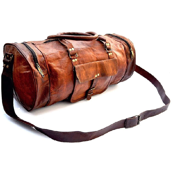 Leather Duffle Bag Travel For Men Women