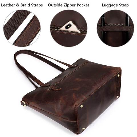 Leather Handmade Shoulder Satchel Tote Bag