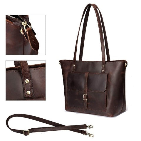 Leather Handmade Shoulder Satchel Tote Bag